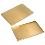 Modern Metal Gold Plate Rectangle Storage Tray Cosmetic Jewelry Display Stainless Steel Tray - Low Angle
