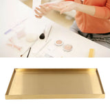 Modern Metal Gold Plate Rectangle Storage Tray Cosmetic Jewelry Display Stainless Steel Tray