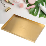 Modern Metal Gold Plate Rectangle Storage Tray Cosmetic Jewelry Display Stainless Steel Tray