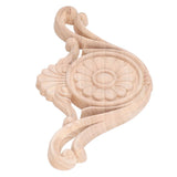 Wood Applique Easy Installation Durable Natural Eco Friendly Classic Exquisite Pattern Wood Carving AppliqueType One - Rear View