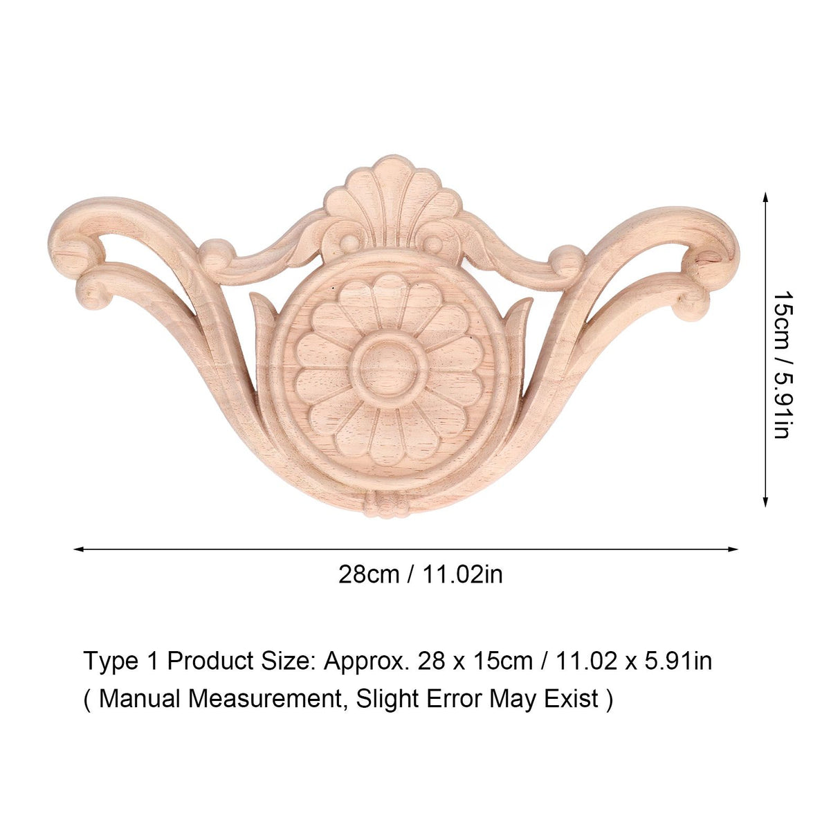 Wood Applique Easy Installation Durable Natural Eco Friendly Classic Exquisite Pattern Wood Carving AppliqueType One
