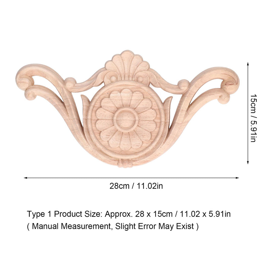 Wood Applique Easy Installation Durable Natural Eco Friendly Classic Exquisite Pattern Wood Carving AppliqueType One