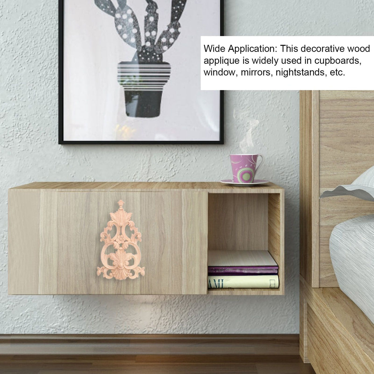 Wood Applique Easy Installation Durable Natural Eco Friendly Classic Exquisite Pattern Wood Carving AppliqueType Four