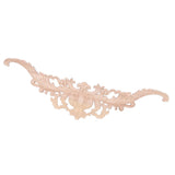 Wood Appliques Exquisite Elegant European Style Rubber Wood Long Flower Piece Home Decoration Carved Accessories