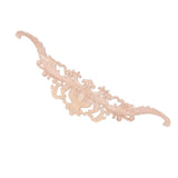 Wood Appliques Exquisite Elegant European Style Rubber Wood Long Flower Piece Home Decoration Carved Accessories