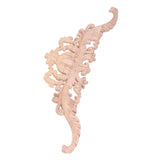 Wood Appliques Exquisite Elegant European Style Rubber Wood Long Flower Piece Home Decoration Carved Accessories - 45-Degree Angle