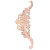 Wood Appliques Exquisite Elegant European Style Rubber Wood Long Flower Piece Home Decoration Carved Accessories