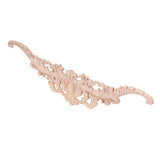 Wood Appliques Exquisite Elegant European Style Rubber Wood Long Flower Piece Home Decoration Carved Accessories