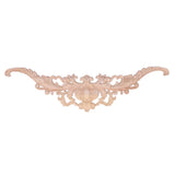 Wood Appliques Exquisite Elegant European Style Rubber Wood Long Flower Piece Home Decoration Carved Accessories