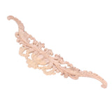 Wood Appliques Exquisite Elegant European Style Rubber Wood Long Flower Piece Home Decoration Carved Accessories - Extra Image