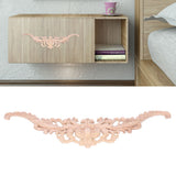 Wood Appliques Exquisite Elegant European Style Rubber Wood Long Flower Piece Home Decoration Carved Accessories - Extra Image