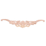Wood Appliques Exquisite Elegant European Style Rubber Wood Long Flower Piece Home Decoration Carved Accessories