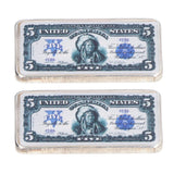 2Pcs Commemorative Coins Coin Collection 5 US Dollars Patter Fine Workmanship Commemorative Coin - 45-Degree Angle