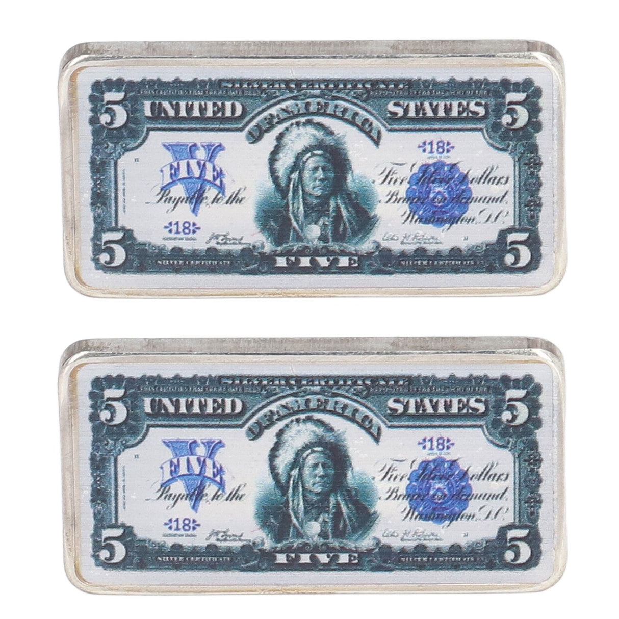 2Pcs Commemorative Coins Coin Collection 5 US Dollars Patter Fine Workmanship Commemorative Coin
