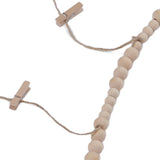 Wooden Beads Photo Display Multi Purpose Simple Design Anti Friction Hanging Photo Display with Wood Bead for DIY Decor - Extra Image