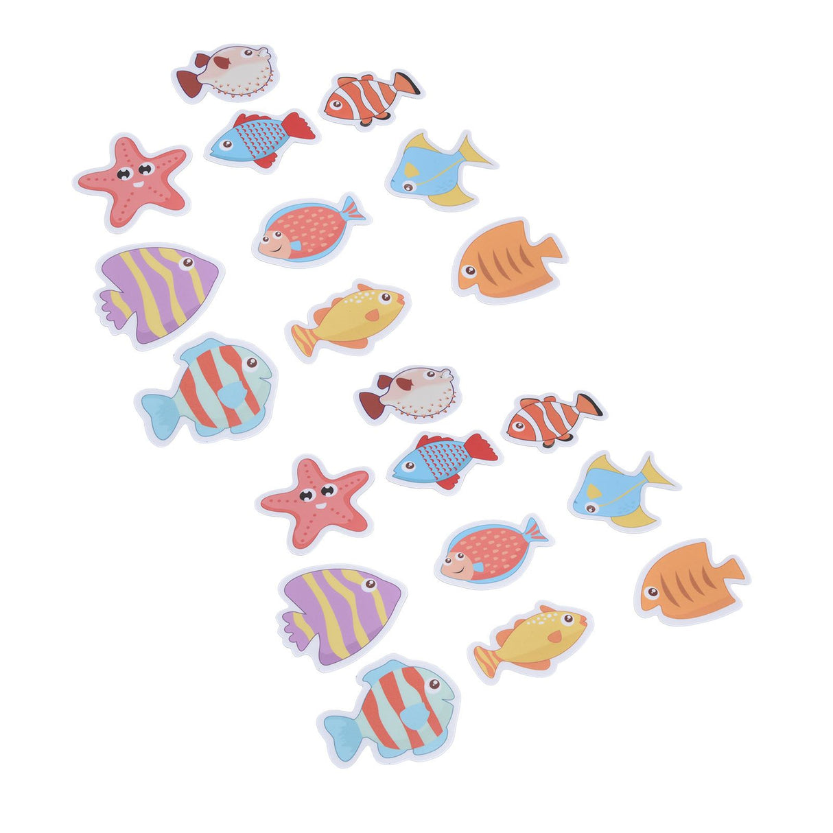 2 Sets Nonslip Bathtub Stickers Matte Colorful Fish Self Adhesive Waterproof Mouldproof Safe for Baby Shower
