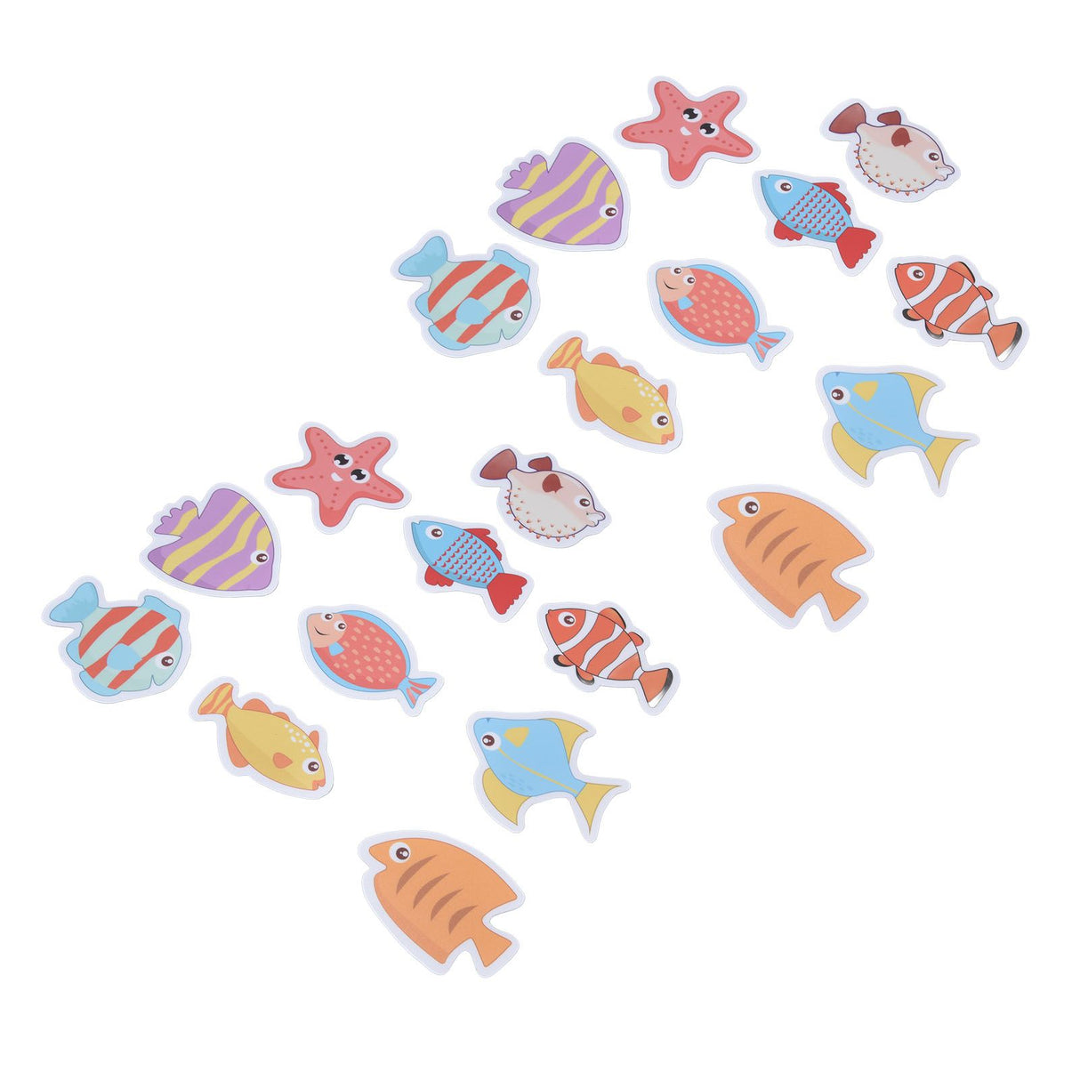 2 Sets Nonslip Bathtub Stickers Matte Colorful Fish Self Adhesive Waterproof Mouldproof Safe for Baby Shower