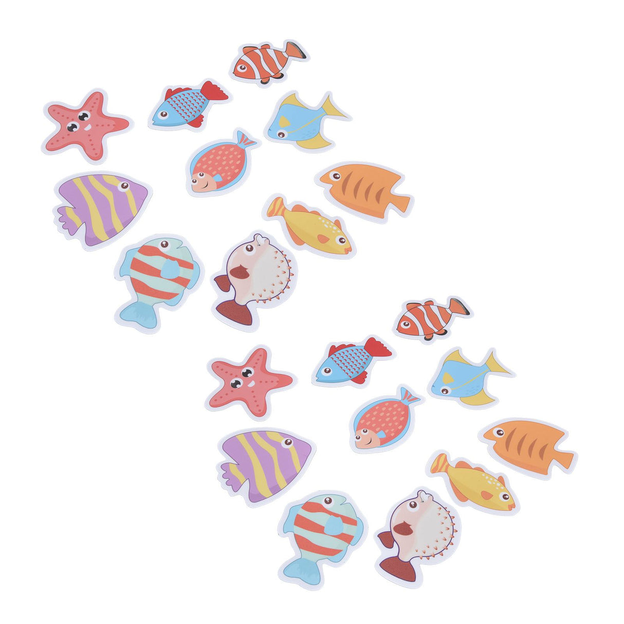 2 Sets Nonslip Bathtub Stickers Matte Colorful Fish Self Adhesive Waterproof Mouldproof Safe for Baby Shower