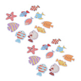 2 Sets Nonslip Bathtub Stickers Matte Colorful Fish Self Adhesive Waterproof Mouldproof Safe for Baby Shower - Rear View