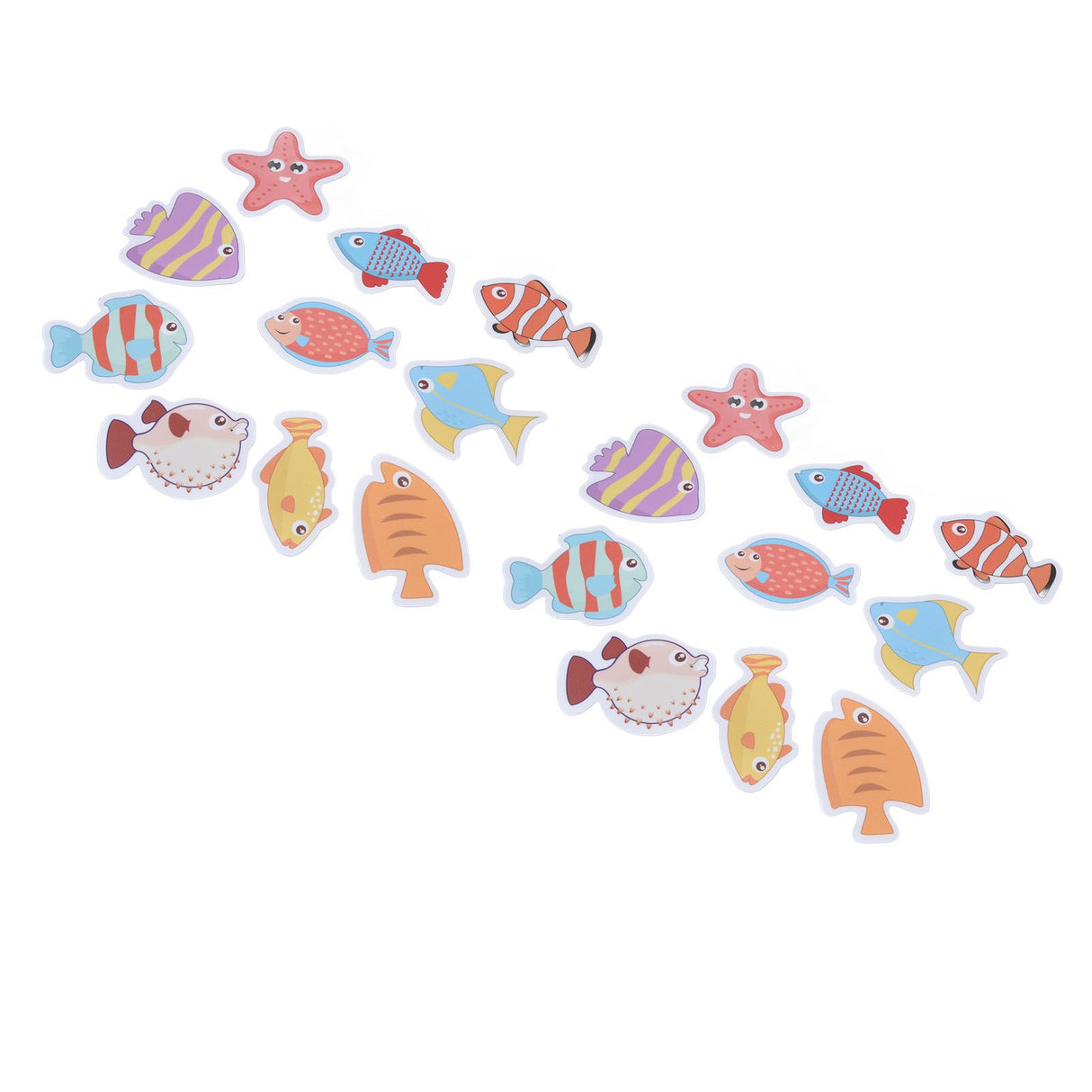 2 Sets Nonslip Bathtub Stickers Matte Colorful Fish Self Adhesive Waterproof Mouldproof Safe for Baby Shower