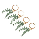 4Pcs Napkin Rings Simple Decorative Handicraft Leaf Flower Napkin Rings for Weddings New Years Parties6640 - Front View