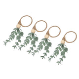 4Pcs Napkin Rings Simple Decorative Handicraft Leaf Flower Napkin Rings for Weddings New Years Parties6640 - Top-Down View