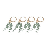 4Pcs Napkin Rings Simple Decorative Handicraft Leaf Flower Napkin Rings for Weddings New Years Parties6640