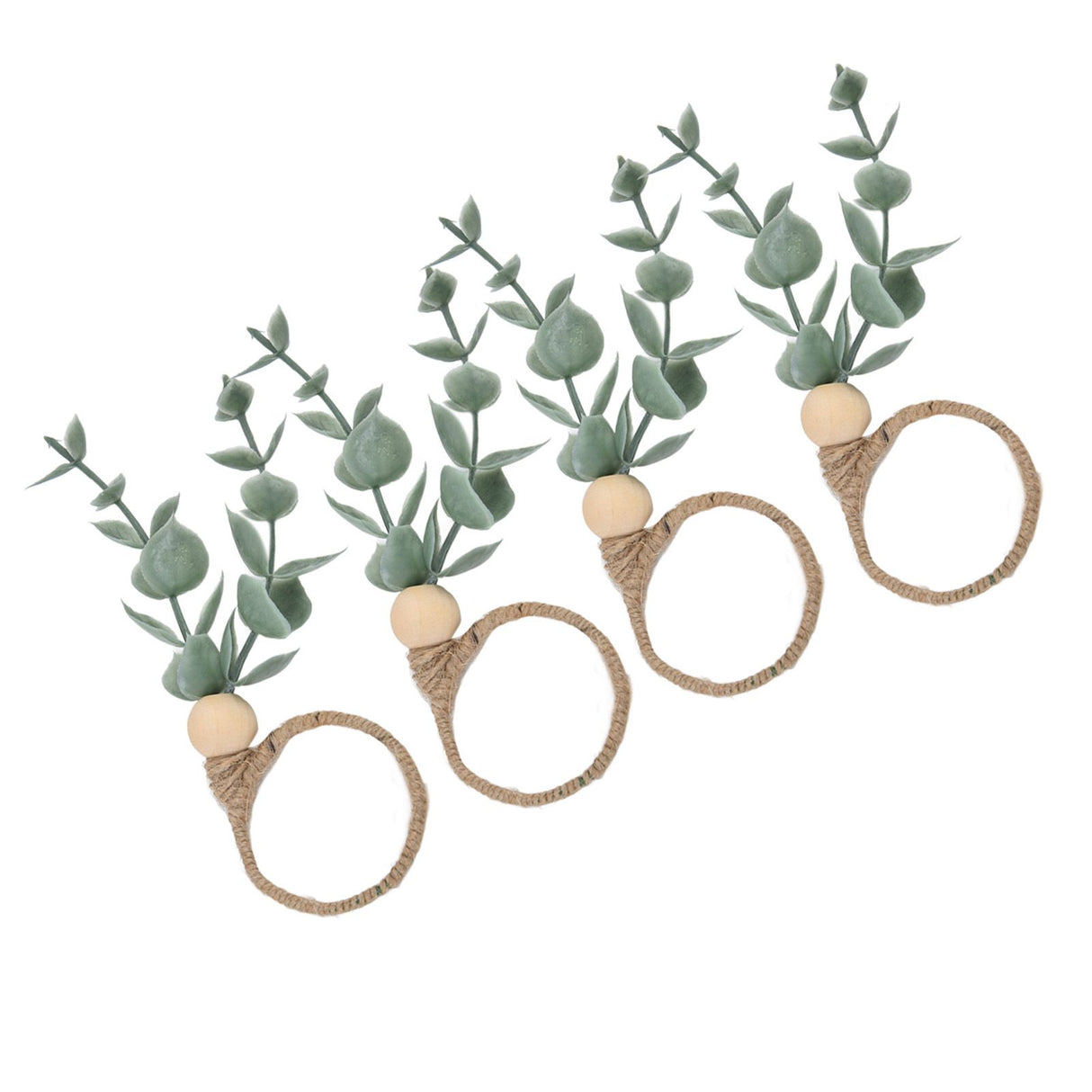 4Pcs Napkin Rings Simple Decorative Handicraft Leaf Flower Napkin Rings for Weddings New Years Parties6640