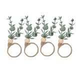 4Pcs Napkin Rings Simple Decorative Handicraft Leaf Flower Napkin Rings for Weddings New Years Parties6640