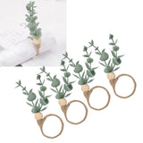 4Pcs Napkin Rings Simple Decorative Handicraft Leaf Flower Napkin Rings for Weddings New Years Parties6640
