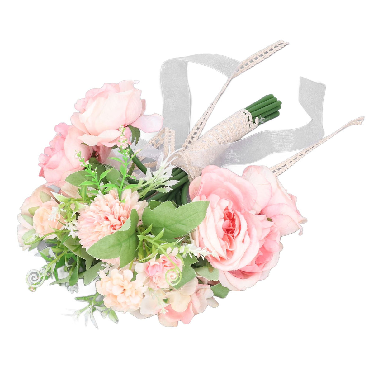 Wedding Bouquet Fake Rose Flower Holding Bunch for Decoration Photography Art Photo Pink