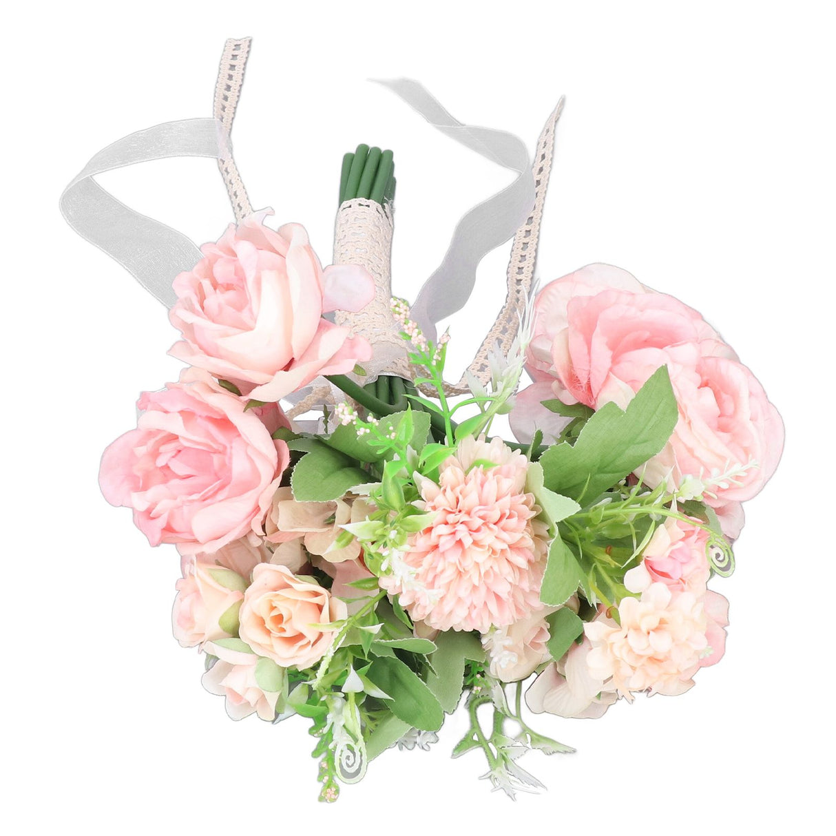 Wedding Bouquet Fake Rose Flower Holding Bunch for Decoration Photography Art Photo Pink
