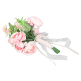 Wedding Bouquet Fake Rose Flower Holding Bunch for Decoration Photography Art Photo Pink