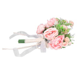 Wedding Bouquet Fake Rose Flower Holding Bunch for Decoration Photography Art Photo Pink - Close-Up Angle