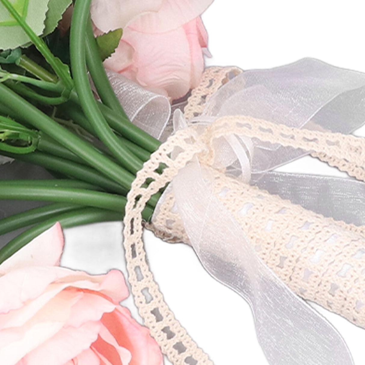 Wedding Bouquet Fake Rose Flower Holding Bunch for Decoration Photography Art Photo Pink