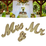 Mr Mrs Sign Wedding Table Decorations English Letter Ornament Props for Festival Anniversary PartyGold - Extra Image