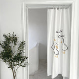 Door Curtain Cute Decorative Cartoon Doorway Divider Cloth for Bedroom Closet Dormitory Kitchen Little White Duck