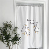 Door Curtain Cute Decorative Cartoon Doorway Divider Cloth for Bedroom Closet Dormitory Kitchen Little White Duck - Rear View