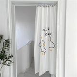 Door Curtain Cute Decorative Cartoon Doorway Divider Cloth for Bedroom Closet Dormitory Kitchen Little White Duck - Low Angle
