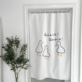 Door Curtain Cute Decorative Cartoon Doorway Divider Cloth for Bedroom Closet Dormitory Kitchen Little White Duck - Extra Image