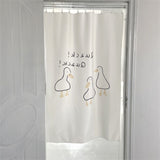 Door Curtain Cute Decorative Cartoon Doorway Divider Cloth for Bedroom Closet Dormitory Kitchen Little White Duck