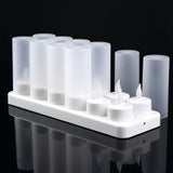 LED Candles Light Rechargeable Lifelike Decorative Electronic Candles for Party Wedding Living Room 12 Mounts with Cups, Yellow Light Flashing - Side View