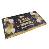 Happy 18th Birthday Backdrop Black Gold 180x99cm Reusable Happy Birthday Decorations with 4 Grommets - Extra Image