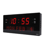 LED Wall Clock Decorative Black Frame Elegant Style Hanging Holes Digital Display Electric Desk Clock 100 to 240V AU Plug