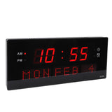 LED Wall Clock Decorative Black Frame Elegant Style Hanging Holes Digital Display Electric Desk Clock 100 to 240V AU Plug