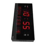 LED Wall Clock Decorative Black Frame Elegant Style Hanging Holes Digital Display Electric Desk Clock 100 to 240V AU Plug
