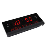 LED Wall Clock Decorative Black Frame Elegant Style Hanging Holes Digital Display Electric Desk Clock 100 to 240V AU Plug