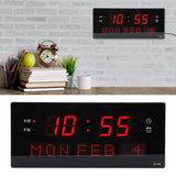 LED Wall Clock Decorative Black Frame Elegant Style Hanging Holes Digital Display Electric Desk Clock 100 to 240V AU Plug - Extra Image