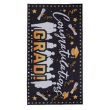 Graduation Banner 71x38in Durable Polyester Fabrics Fadeless 4 Eyelets Easy Installation Congrats Grad Banner for Party C - Front View