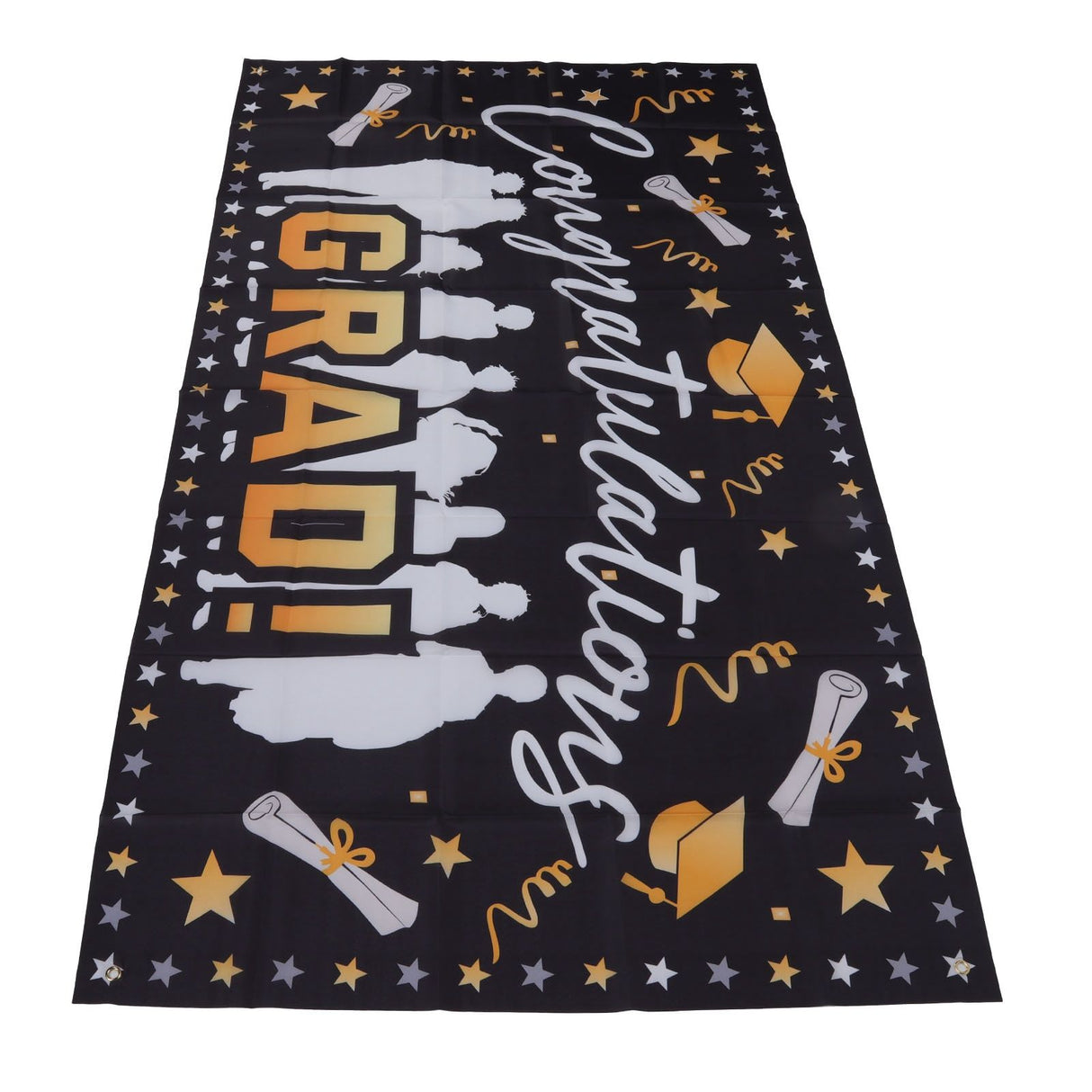 Graduation Banner 71x38in Durable Polyester Fabrics Fadeless 4 Eyelets Easy Installation Congrats Grad Banner for Party C